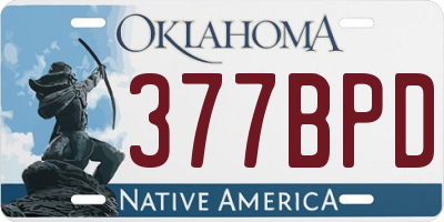 OK license plate 377BPD