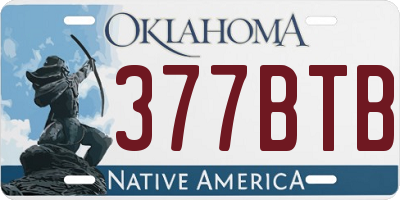 OK license plate 377BTB