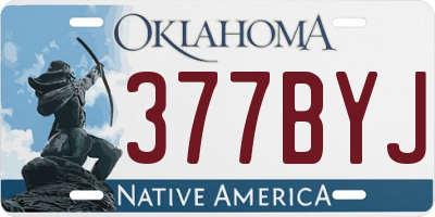 OK license plate 377BYJ