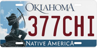OK license plate 377CHI