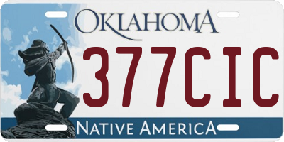 OK license plate 377CIC