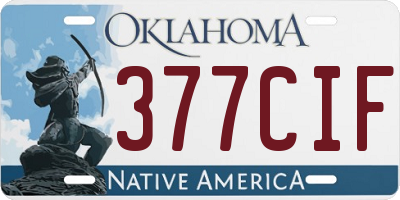 OK license plate 377CIF