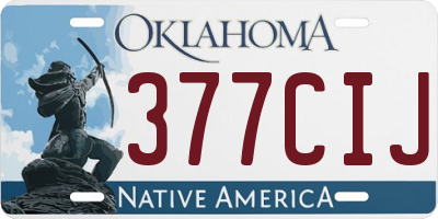 OK license plate 377CIJ