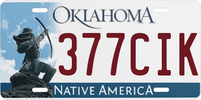 OK license plate 377CIK