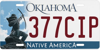 OK license plate 377CIP