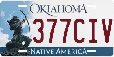 OK license plate 377CIV