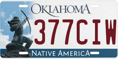 OK license plate 377CIW