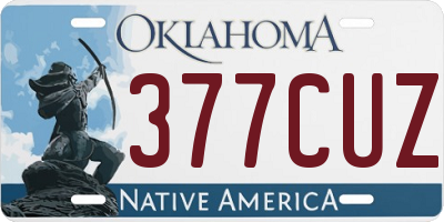 OK license plate 377CUZ