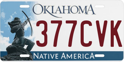 OK license plate 377CVK