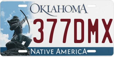 OK license plate 377DMX