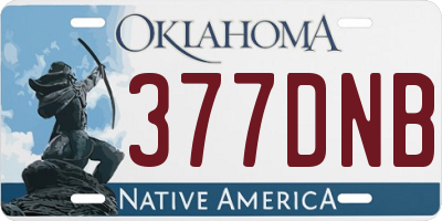 OK license plate 377DNB