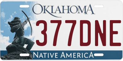 OK license plate 377DNE