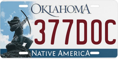 OK license plate 377DOC