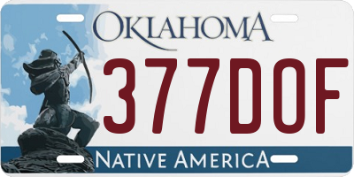 OK license plate 377DOF