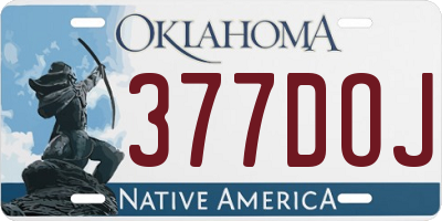 OK license plate 377DOJ