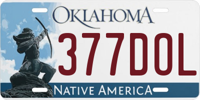 OK license plate 377DOL