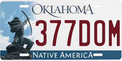 OK license plate 377DOM