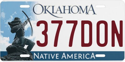 OK license plate 377DON