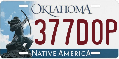 OK license plate 377DOP