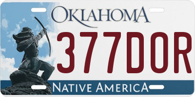 OK license plate 377DOR