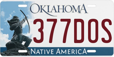 OK license plate 377DOS