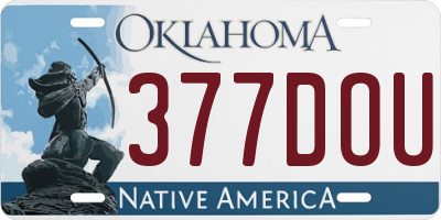 OK license plate 377DOU