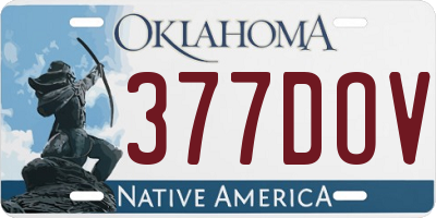 OK license plate 377DOV