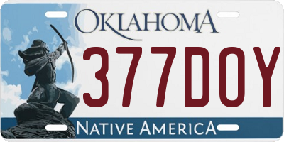 OK license plate 377DOY