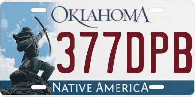 OK license plate 377DPB