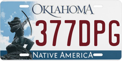 OK license plate 377DPG