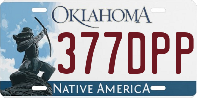 OK license plate 377DPP