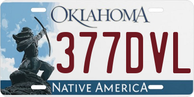 OK license plate 377DVL