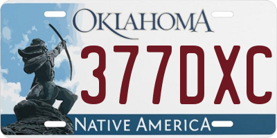 OK license plate 377DXC