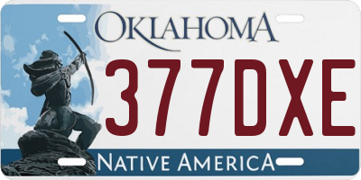 OK license plate 377DXE