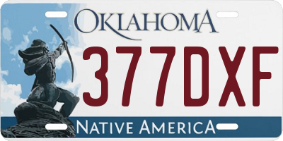OK license plate 377DXF