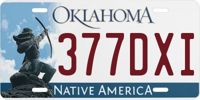 OK license plate 377DXI