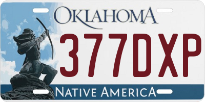 OK license plate 377DXP