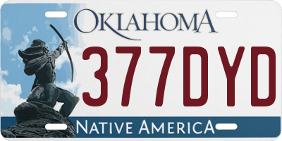 OK license plate 377DYD