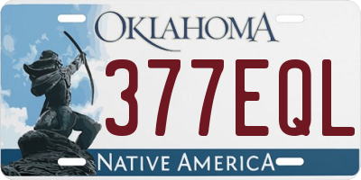 OK license plate 377EQL