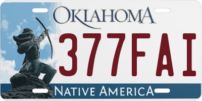 OK license plate 377FAI