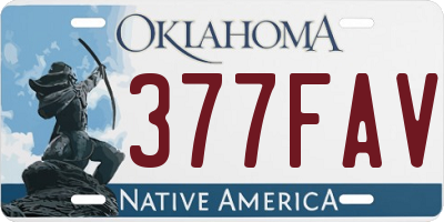 OK license plate 377FAV
