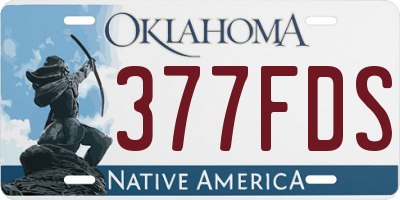 OK license plate 377FDS