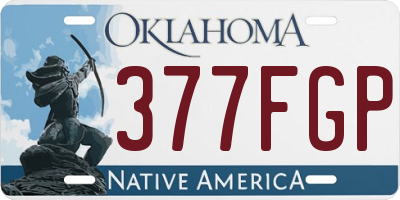 OK license plate 377FGP