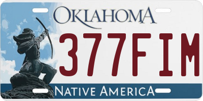 OK license plate 377FIM