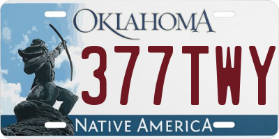 OK license plate 377TWY