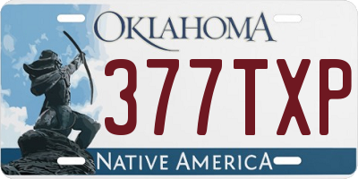 OK license plate 377TXP