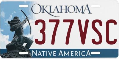 OK license plate 377VSC