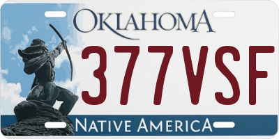 OK license plate 377VSF
