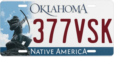 OK license plate 377VSK