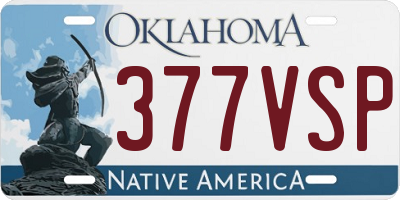 OK license plate 377VSP